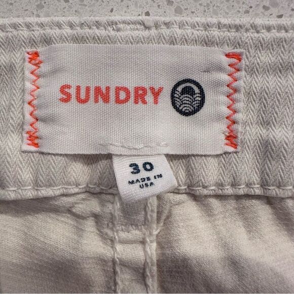 Sundry Women's Cream Denim Side Stripe Joggers Size 30 - Picture 5 of 6